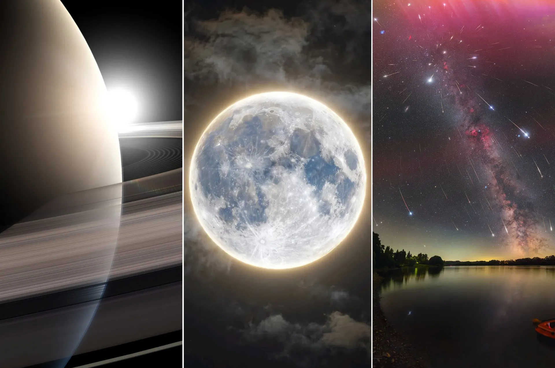 October 2026 night sky events featuring Saturn, the Full Moon and a meteor shower