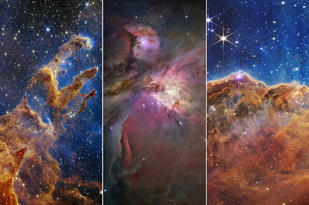 Eagle Nebula, Orion Nebula, Carina Nebula